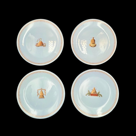 America Retold Beehive Collection Light Blue Appetizer Salad Dessert Plates Set - Picture 2 of 14